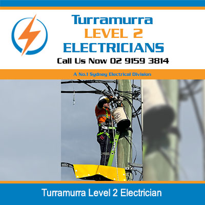 Level 2 electrician working on elevated power pole equipment in Turramurra
