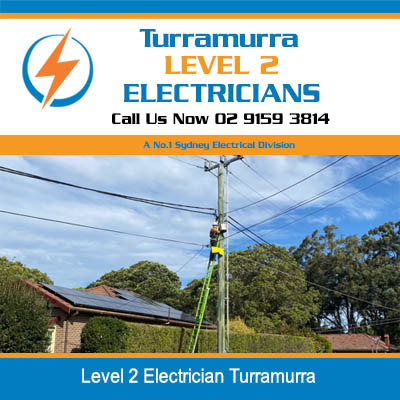 Level 2 electrician servicing overhead power lines from elevated platform in Turramurra